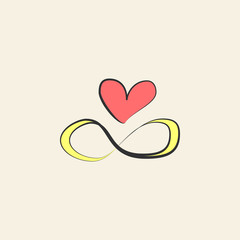 heart of lovers sketch illustration. Element of colored wedding icon for mobile concept and web apps. Sketch style heart of lovers icon can be used for web and mobile