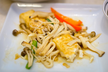 fried tofu with Mushroom