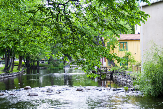 Canal in the town of Norrt&auml;lje in Sweden