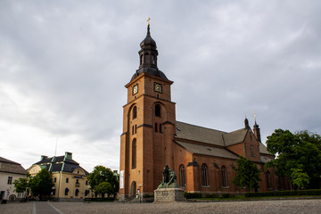 Fototapeta na wymiar Church in small town in Sweden