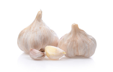 garlic on white background