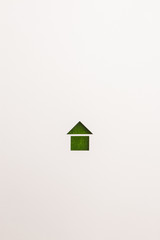 green velvet basic house icon on white background
