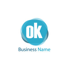 Initial Letter OK Logo Template Design
