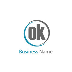Initial Letter OK Logo Template Design