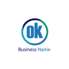 Fototapeta premium Initial Letter OK Logo Template Design