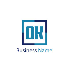 Initial Letter OK Logo Template Design