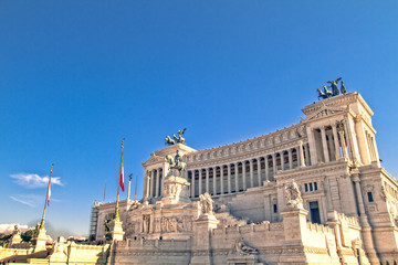 Obraz premium Angled view of the Altare della Patria in Piazza Venezia in Rome, Italy