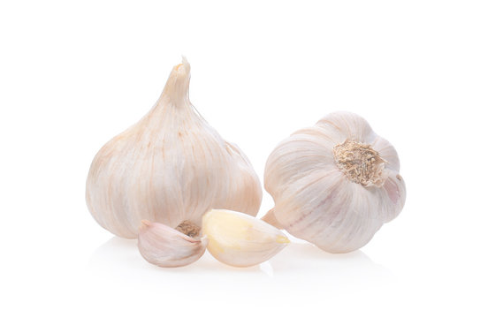 garlic on white background