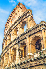 Vertical section of Colosseum in Rome Italy