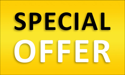 Special Offer - Golden business poster. Clean text on yellow background.