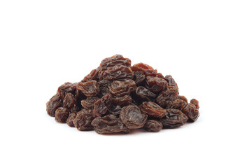 organic dried Raisins on white background, Currant
