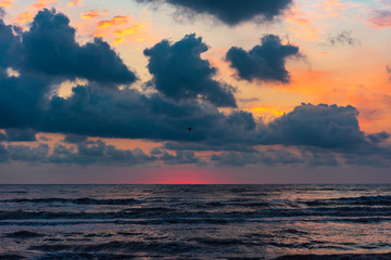 Amazing colorful sunrise at sea