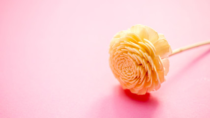 Artificial Flowers on pink background