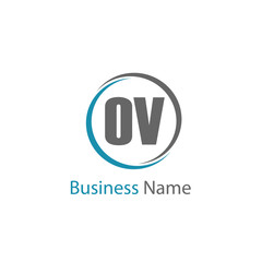 Initial Letter OV Logo Template Design