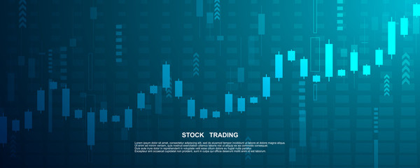 Candle stick graph chart in financial market , Forex trading graphic concept.Stock exchange market, investment, finance and trading. Trading platform. Vector illustration.