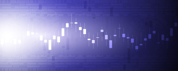 Candle stick graph chart in financial market , Forex trading graphic concept.Stock exchange market, investment, finance and trading. Trading platform. Vector illustration.