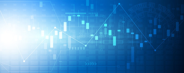 Candle stick graph chart in financial market , Forex trading graphic concept.Stock exchange market, investment, finance and trading. Trading platform. Vector illustration.