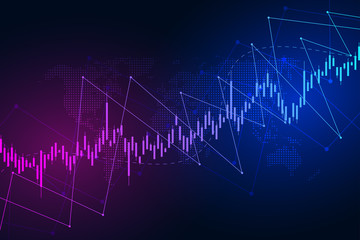 Fototapeta premium Stock exchange chart market investment trading. Trading platform. Business graph. Vector Illustration