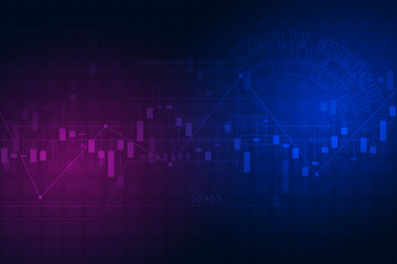 Candle stick graph chart in financial market , Forex trading graphic concept.Stock exchange market, investment, finance and trading. Trading platform. Vector illustration.