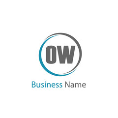 Initial Letter OW Logo Template Design