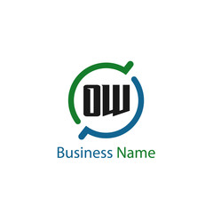Initial Letter OW Logo Template Design