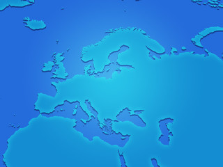 Simple Coloured Map of Europe