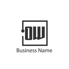Initial Letter OW Logo Template Design