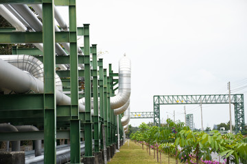 Rayong province Thailand , Feb 23 , 2018 :  Gas pipe at Rayong province Thailand .