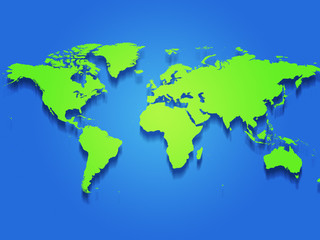 Obraz na płótnie Canvas Simple Coloured Map of the World