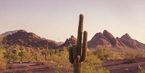 Camelback Mountain seen from Papago Park Phoenix Arizona
