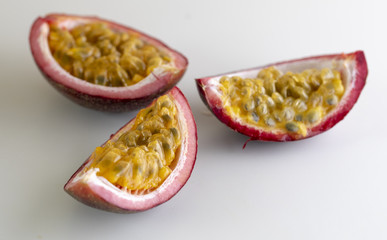 Passion fruit on light background