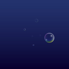 ubble with Hologram Reflection. Set of Realistic Water or Soap Bubbles for Your Design.