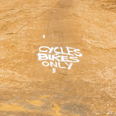 Cycles bike only sign painted on the ground