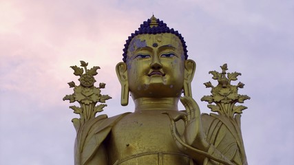 Giant Golden Buddha Statue at Likir Monastery in Leh, Ladakh