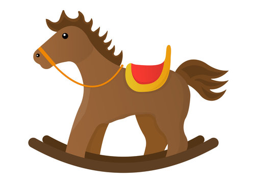 Horse Toy Isolated icon. Cartoon style. Vector Illustration