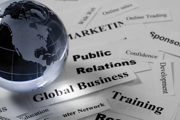 Glass Globe on Business Words