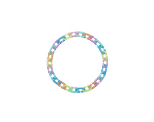 Close up Pastel  color of plastic chains ,Circle isolated on white background