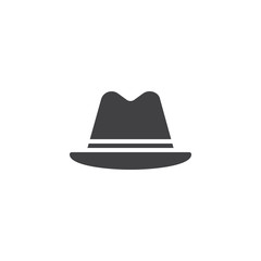Bowler hat vector icon. filled flat sign for mobile concept and web design. Mens hat simple solid icon. Symbol, logo illustration. Pixel perfect vector graphics