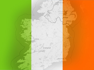 Ireland Flag Above Simple Stock Image