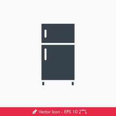 Refrigerator (Fridge) Icon / Vector