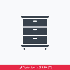 Cabinet (Shelf) Icon / Vector