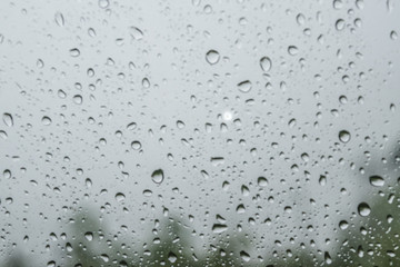 Rain drop on the glass