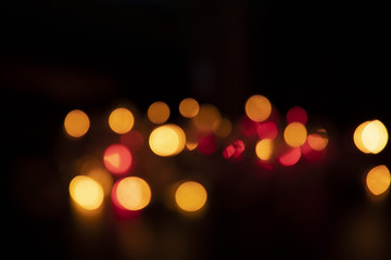 The color of the light flashes orange in the form of Bokeh.