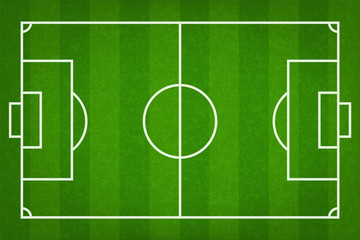 Football field or soccer field background. Vector green court for soccer game.