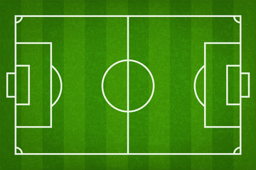 Football field or soccer field background. Vector green court for soccer game.