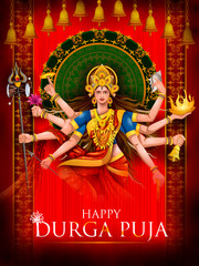 Happy Durga Puja India festival holiday background - 223110314