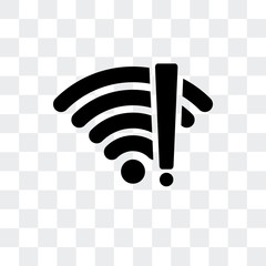 no wifi icon isolated on transparent background. Modern and editable no wifi icon. Simple icons vector illustration.