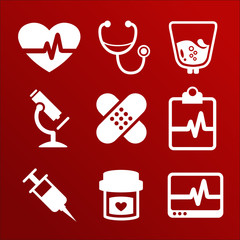 Medical icons collection set hospital and laboratory