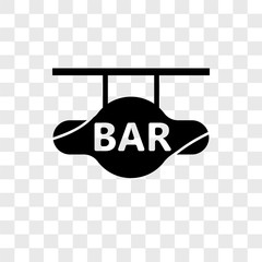 bar icons isolated on transparent background. Modern and editable bar icon. Simple icon vector illustration.