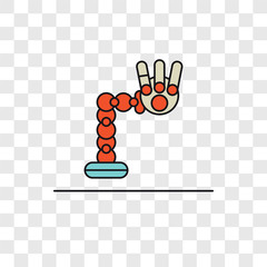 Robotic arm vector icon isolated on transparent background, Robotic arm logo design